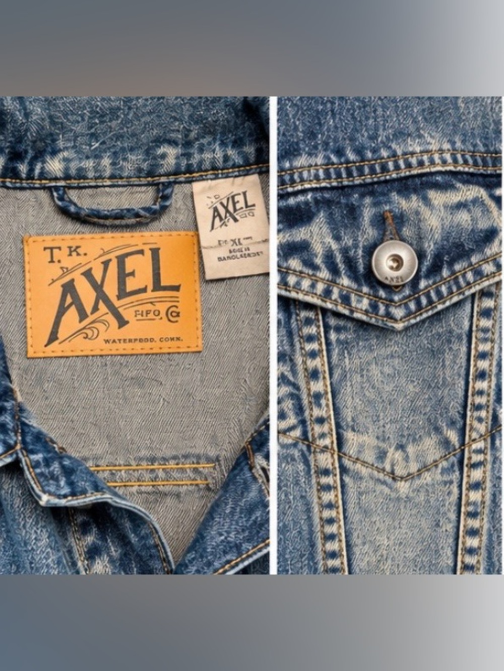 DENIM JACKET NWOT TK AXEL UNISEX Classic Unisex Style Blue Jean Jacket Oversized - Picture 4 of 5